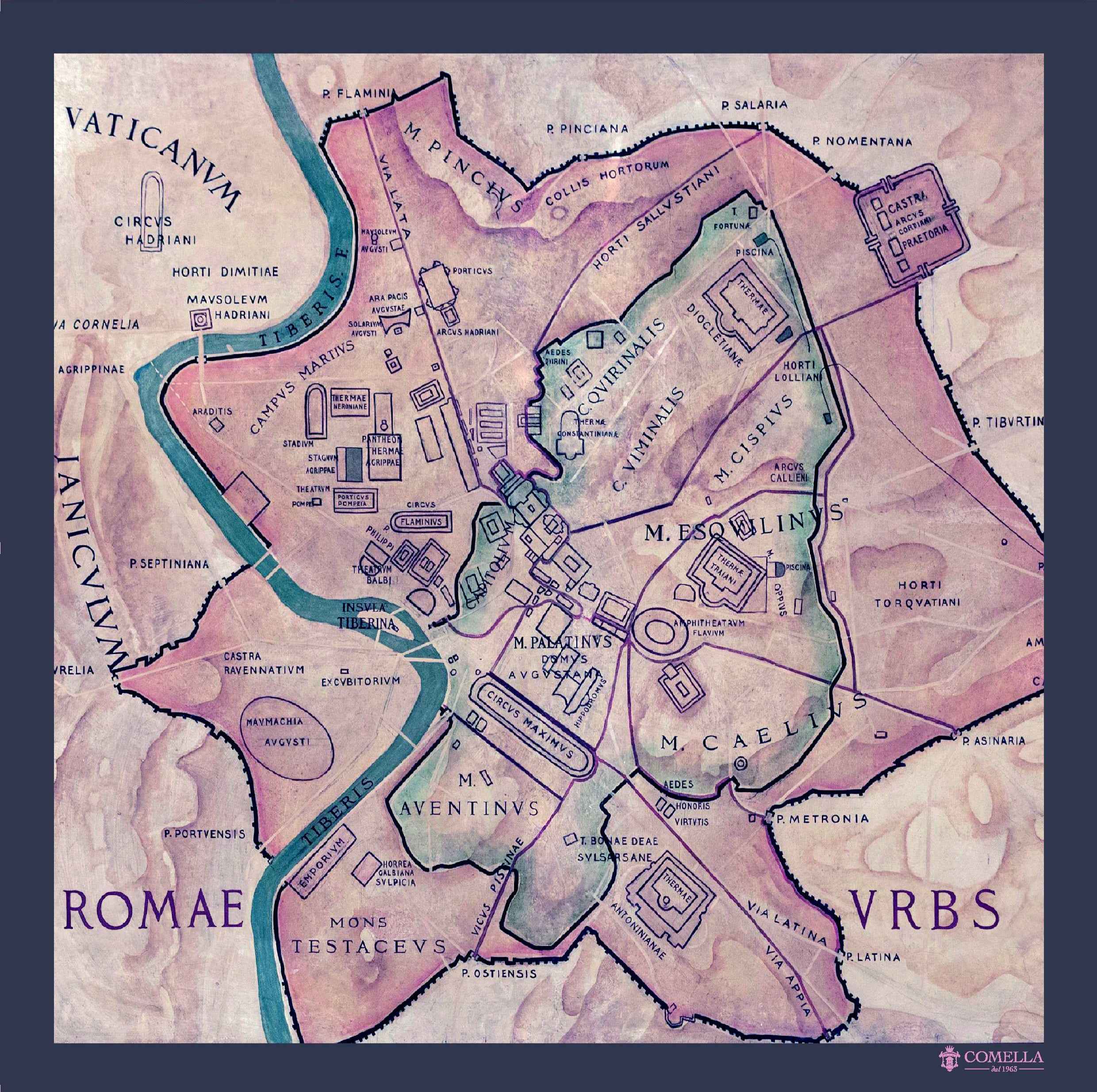 Foulard in Seta - Mappa Blu