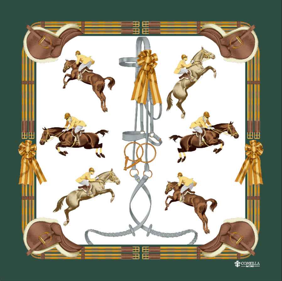 Foulard in Seta - Cavalli verdi