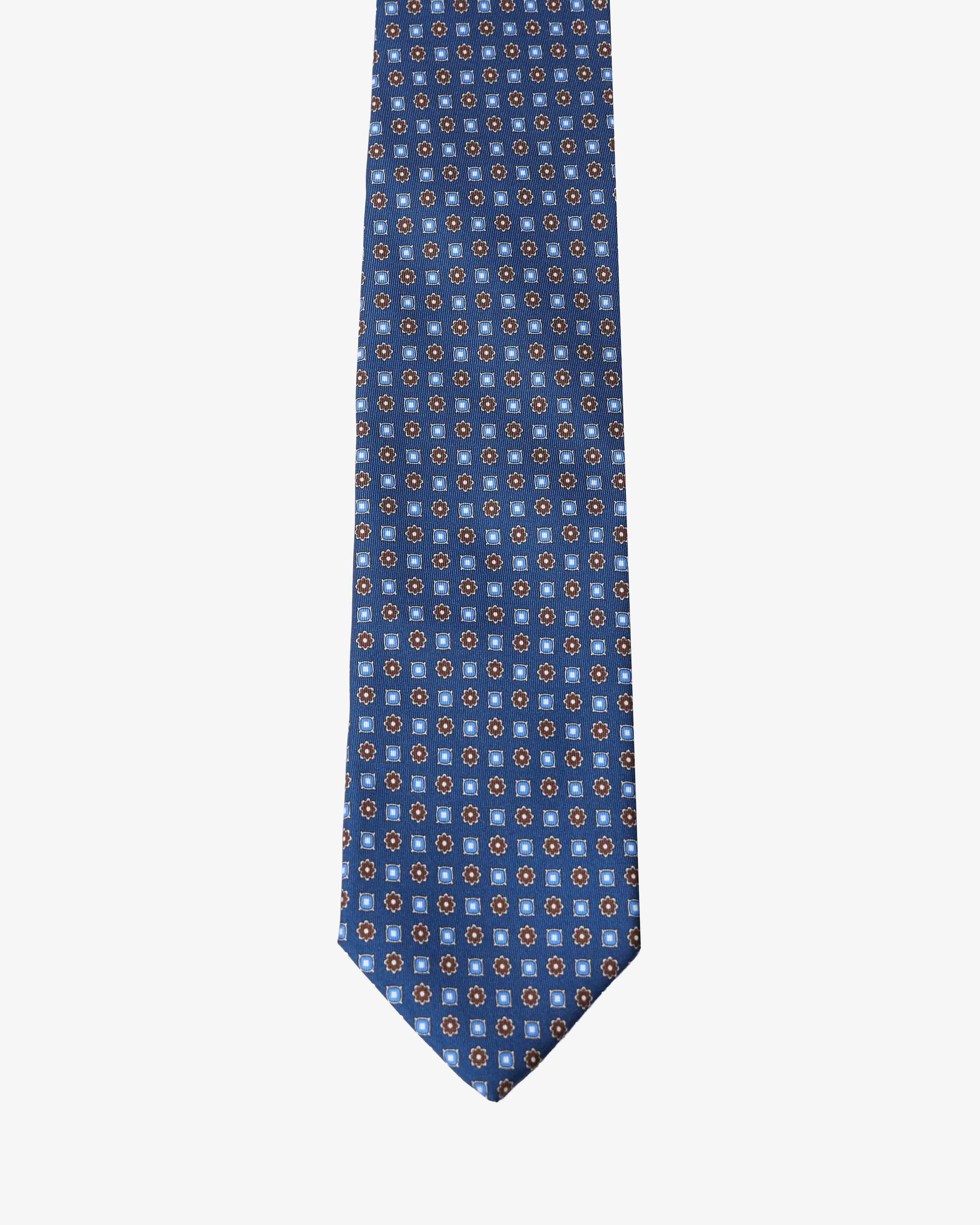Cravatta con fantasia - Blu oceano - Comella Sartoria