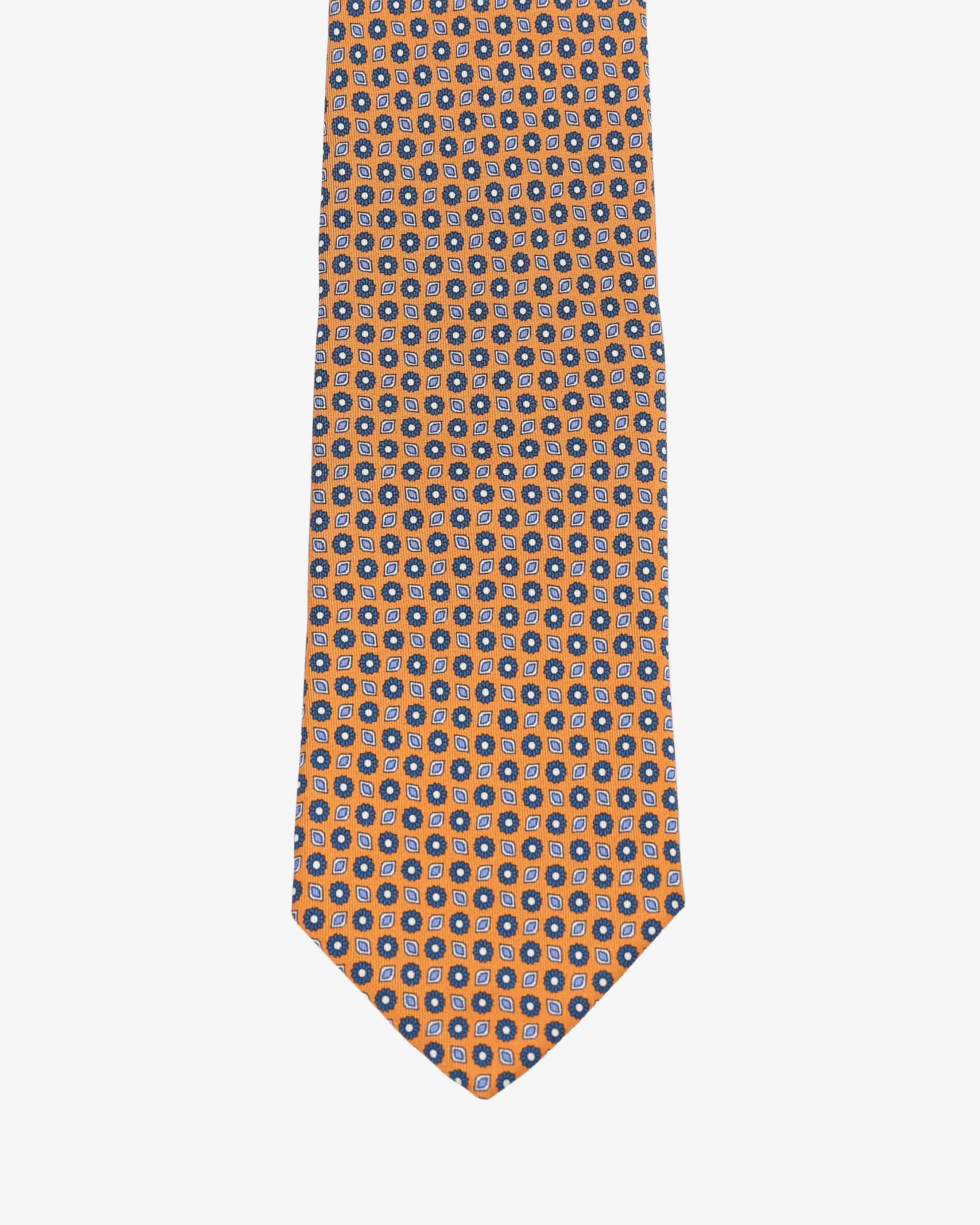 Cravatta con fantasia - Arancio e Blu - Comella Sartoria