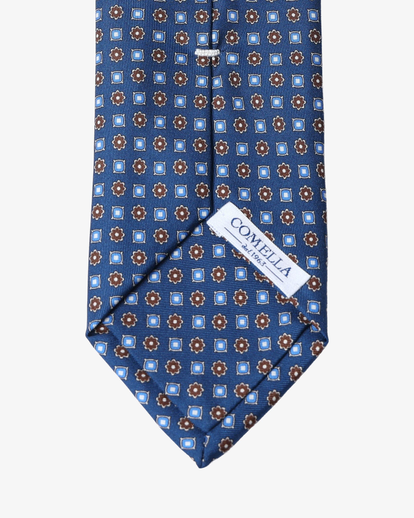 Cravatta con fantasia - Blu oceano - Comella Sartoria