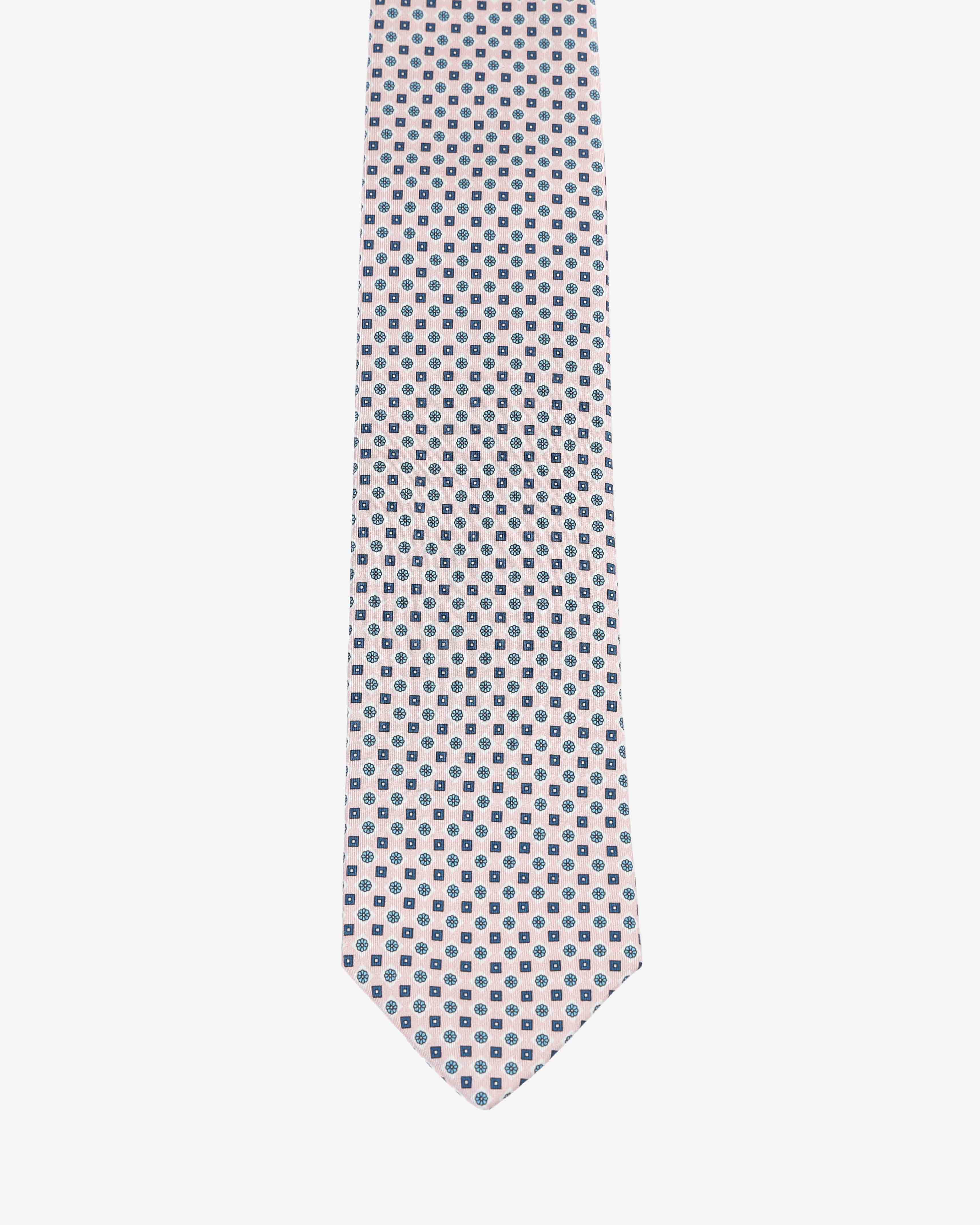 Cravatta con fantasia - Rosa e Blu - Comella Sartoria