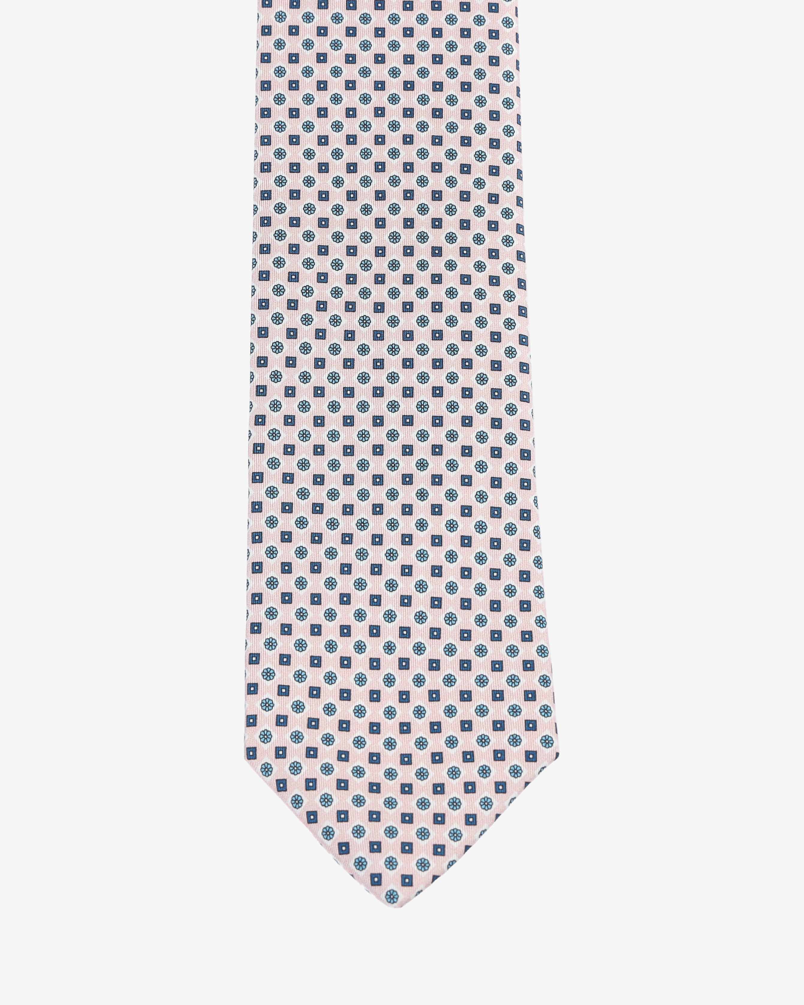 Cravatta con fantasia - Rosa e Blu - Comella Sartoria
