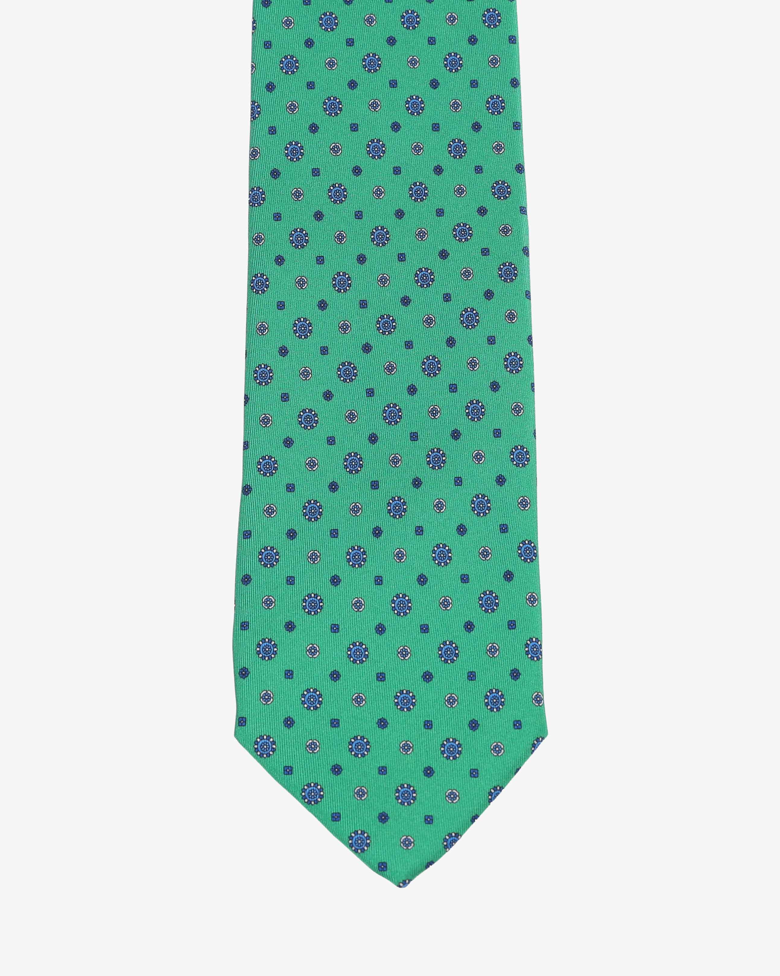 Cravatta con fantasia - Verde e Blu - Comella Sartoria