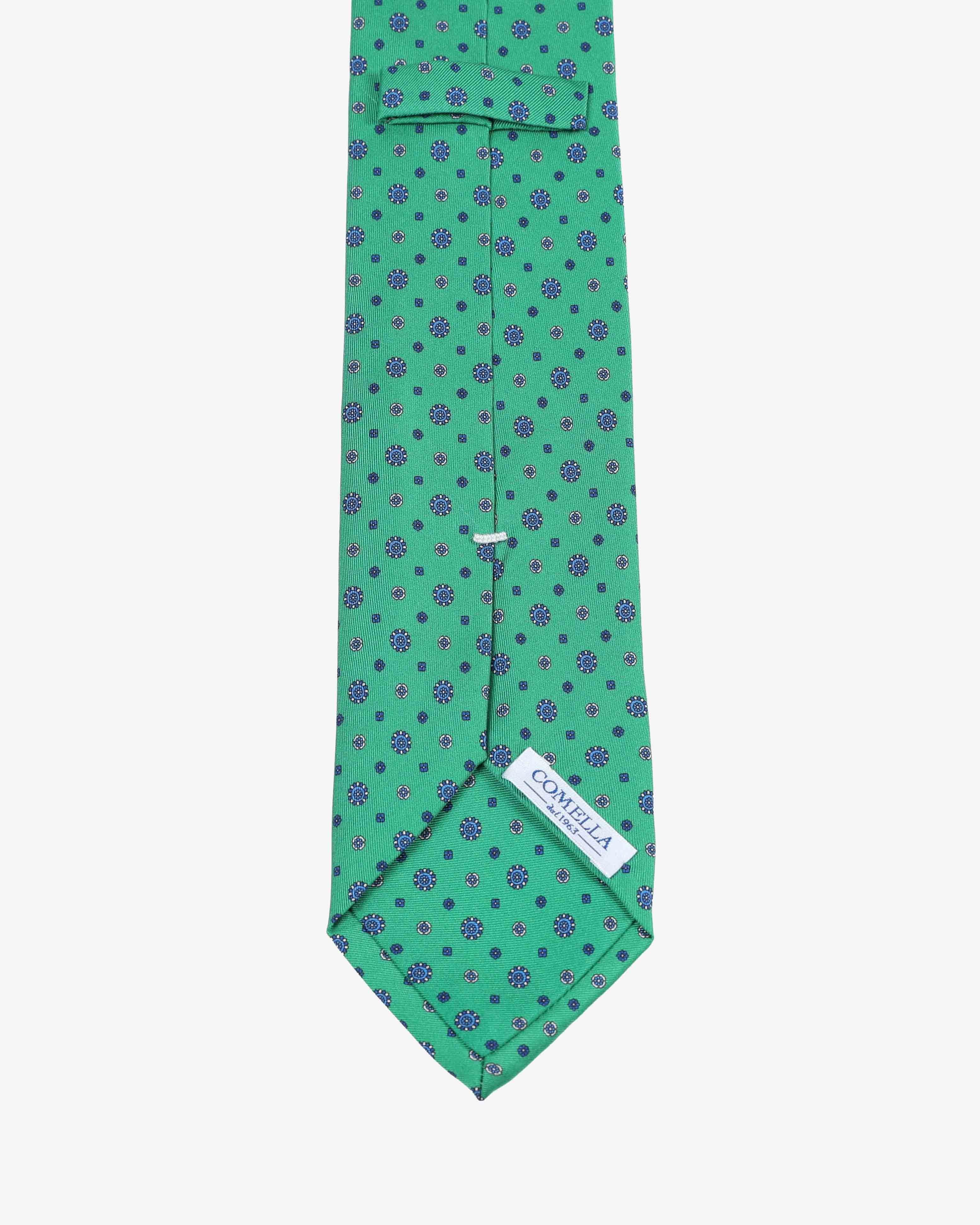 Cravatta con fantasia - Verde e Blu - Comella Sartoria
