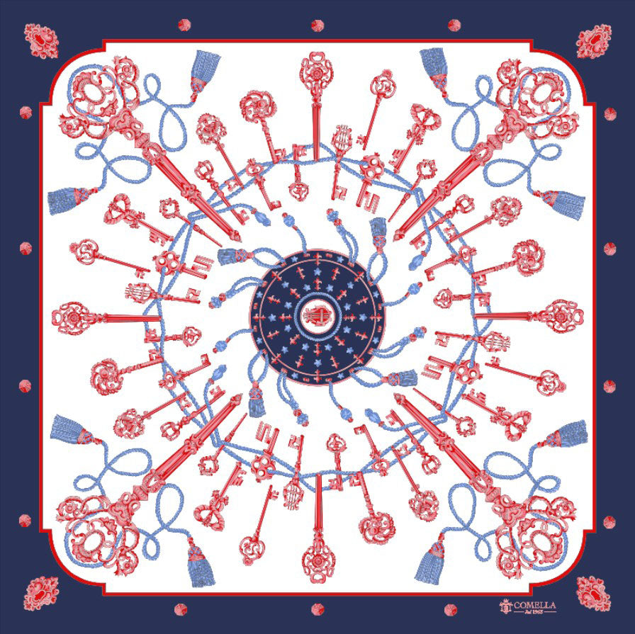 Foulard in Seta - Chiavi Blu