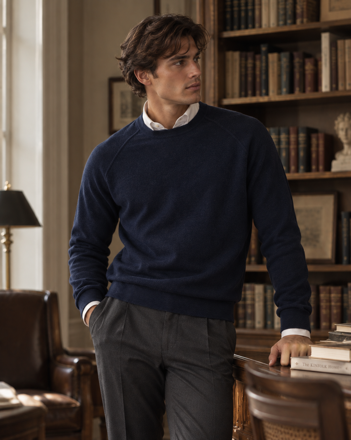 Girocollo taglio felpa in cashmere - Comella Sartoria