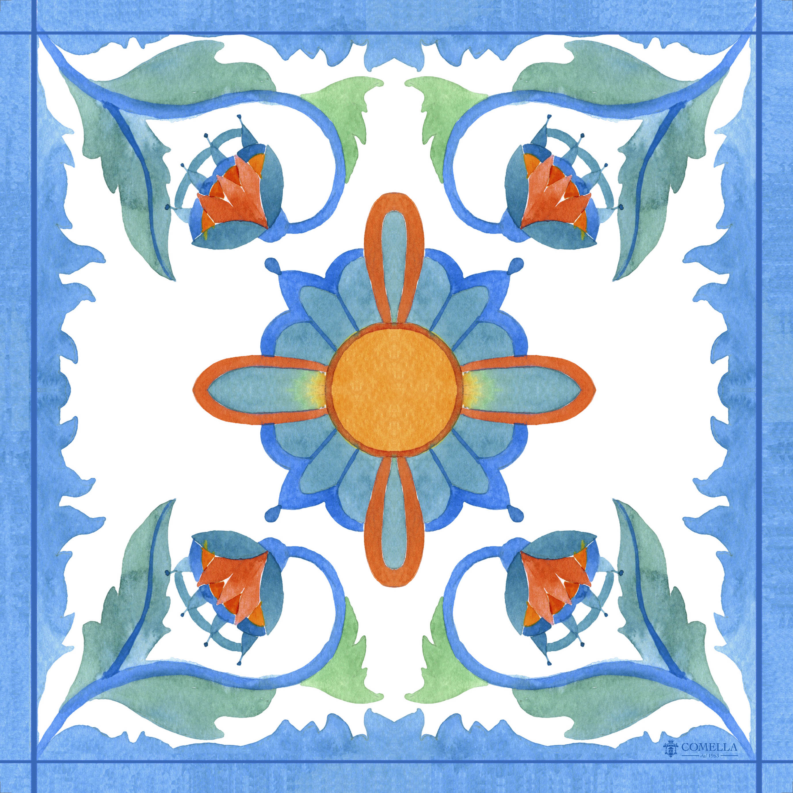 Foulard in Seta - Fantasia Blu